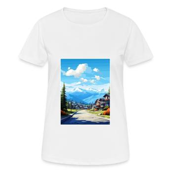Whistler Canada Vintage Travel Poster WPA Souvenir - Women's Breathable T-Shirt - white - Front - AI Model Female 172 dark (172cm)