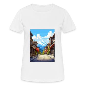 Whistler Canada Vintage Travel Poster WPA Souvenir - Women's Breathable T-Shirt - white - Front - AI Model Female 172 dark (172cm)