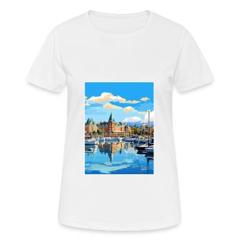 Victoria Canada Affiche de voyage vintage WPA Souvenir - T-shirt respirant Femme - blanc - Devant - AI Model Female 172 dark (172cm)