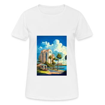 Sarasota Florida Vintage Reiseposter Souvenir - Frauen T-Shirt atmungsaktiv - Weiß - Vorne - AI Model Female 172 dark (172cm)