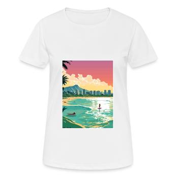 Honolulu Hawaii Vintage Reiseposter WPA Souvenir - Frauen T-Shirt atmungsaktiv - Weiß - Vorne - AI Model Female 172 dark (172cm)