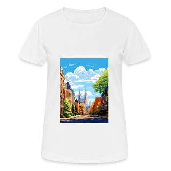 Montreal Canada Vintage Travel Poster WPA Souvenir - Women's Breathable T-Shirt - white - Front - AI Model Female 172 dark (172cm)