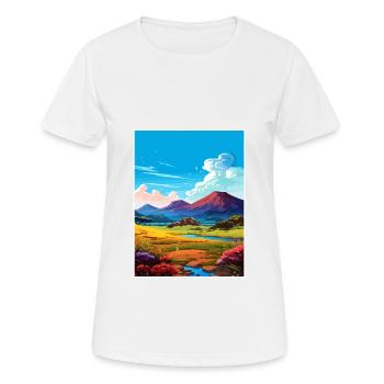 Mauna Kea Hawaii Vintage Reiseposter Souvenir - Frauen T-Shirt atmungsaktiv - Weiß - Vorne - AI Model Female 172 dark (172cm)