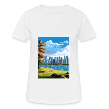 Vancouver Canada Vintage Travel Poster Souvenir - Women's Breathable T-Shirt - white - Front - AI Model Female 172 dark (172cm)