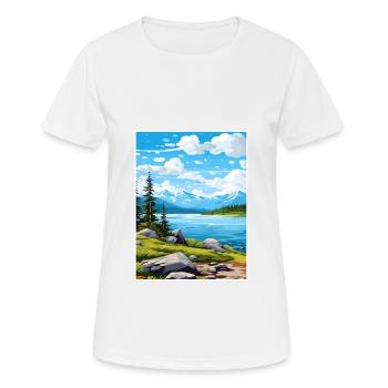 Naknek Lake Alaska Vintage Travel Poster Souvenir - Women's Breathable T-Shirt - white - Front - AI Model Female 172 dark (172cm)