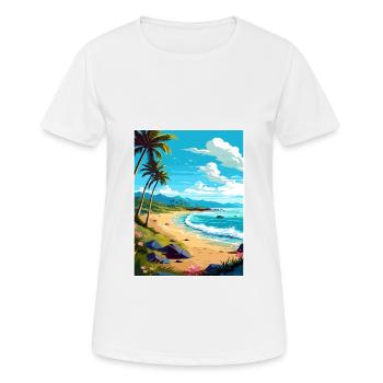 Kaanapali Hawaii Vintage voyage affiche Souvenir - T-shirt respirant Femme - blanc - Devant - AI Model Female 172 dark (172cm)