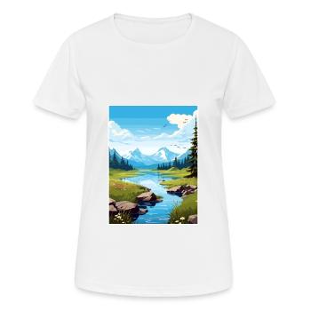 Verstecktes Lake Alaska Vintage Reiseposter Souvenir - Frauen T-Shirt atmungsaktiv - Weiß - Vorne - AI Model Female 172 dark (172cm)