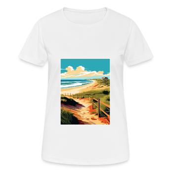 Padre Island Texas Vintage Travel Poster Souvenir - Women's Breathable T-Shirt - white - Front - AI Model Female 172 dark (172cm)