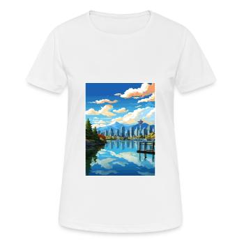 Vancouver Canada Vintage voyage affiche Souvenir - T-shirt respirant Femme - blanc - Devant - AI Model Female 172 dark (172cm)
