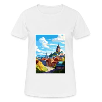Québec Canada Vintage voyage affiche WPA Souvenir - T-shirt respirant Femme - blanc - Devant - AI Model Female 172 dark (172cm)