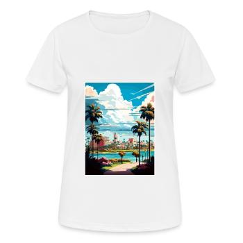 Boca Raton Floride Vintage voyage affiche Souvenir - T-shirt respirant Femme - blanc - Devant - AI Model Female 172 dark (172cm)