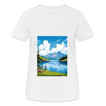 Skilak Lake Alaska Vintage Travel Poster Souvenir - Women's Breathable T-Shirt - white - Front - AI Model Female 172 dark (172cm)