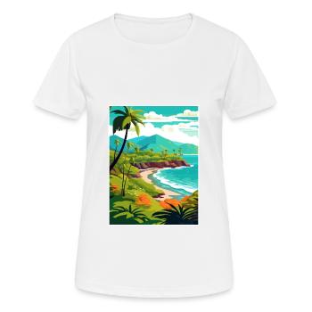 Kailua Kona Hawaii Vintage Travel Poster Souvenir - Women's Breathable T-Shirt - white - Front - AI Model Female 172 dark (172cm)
