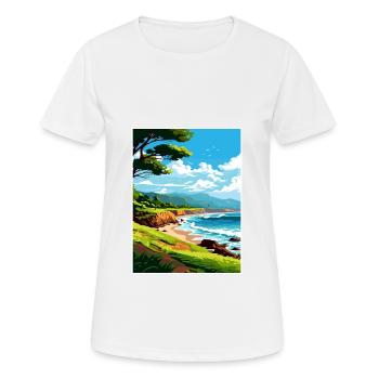 Kaena Point Hawaï Vintage voyage affiche Souvenir - T-shirt respirant Femme - blanc - Devant - AI Model Female 172 dark (172cm)