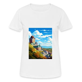 Québec Canada Vintage voyage affiche WPA Souvenir - T-shirt respirant Femme - blanc - Devant - AI Model Female 172 dark (172cm)