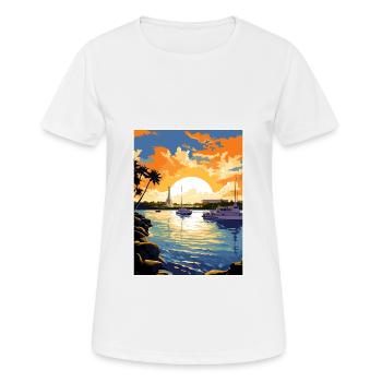 Pearl Harbor Hawaii Vintage Reiseposter Souvenir - Frauen T-Shirt atmungsaktiv - Weiß - Vorne - AI Model Female 172 dark (172cm)