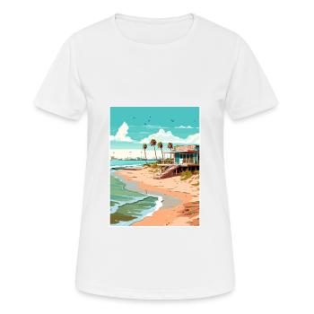 Crystal Beach Texas Vintage voyage affiche Souvenir - T-shirt respirant Femme - blanc - Devant - AI Model Female 172 dark (172cm)