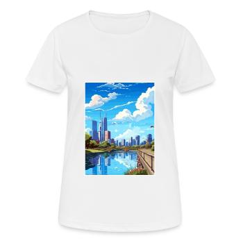 Melbourne Australie déco Vintage voyage affiche WPA - T-shirt respirant Femme - blanc - Devant - AI Model Female 172 dark (172cm)