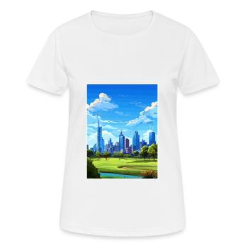 Melbourne Australie déco Vintage voyage affiche WPA - T-shirt respirant Femme - blanc - Devant - AI Model Female 172 dark (172cm)