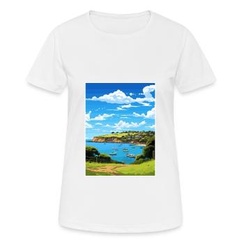 Waiheke Island Neuseeland Vintage Reiseposter - Frauen T-Shirt atmungsaktiv - Weiß - Vorne - AI Model Female 172 dark (172cm)