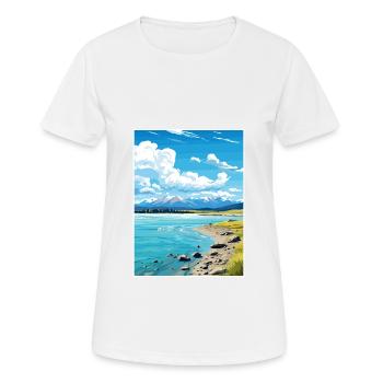 Lac Tekapo Nouvelle-Zélande Nz Vintage Travel Poster - T-shirt respirant Femme - blanc - Devant - AI Model Female 172 dark (172cm)