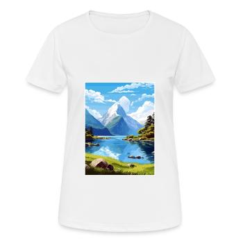 Milford Sound Neuseeland Vintage Reiseposter - Frauen T-Shirt atmungsaktiv - Weiß - Vorne - AI Model Female 172 dark (172cm)