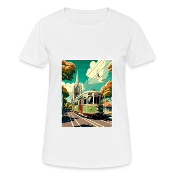Christchurch Nouvelle-Zélande Vintage Travel Poster WPA - T-shirt respirant Femme - blanc - Devant - AI Model Female 172 dark (172cm)