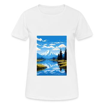 Lake Matheson Neuseeland Vintage Reiseposter - Frauen T-Shirt atmungsaktiv - Weiß - Vorne - AI Model Female 172 dark (172cm)
