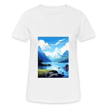 Milford Sound Neuseeland Vintage Reiseposter - Frauen T-Shirt atmungsaktiv - Weiß - Vorne - AI Model Female 172 dark (172cm)