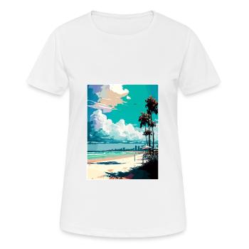Currumbin Beach Australie Affiche de voyage Vintage - T-shirt respirant Femme - blanc - Devant - AI Model Female 172 dark (172cm)