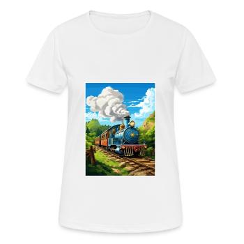 Puffing Billy Railway Vintage Affiche de voyage WPA - T-shirt respirant Femme - blanc - Devant - AI Model Female 172 dark (172cm)