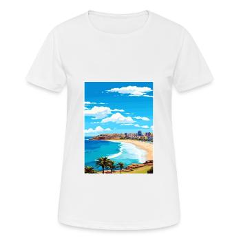 Bondi Beach Australia Vintage Travel Poster WPA - Women's Breathable T-Shirt - white - Front - AI Model Female 172 dark (172cm)