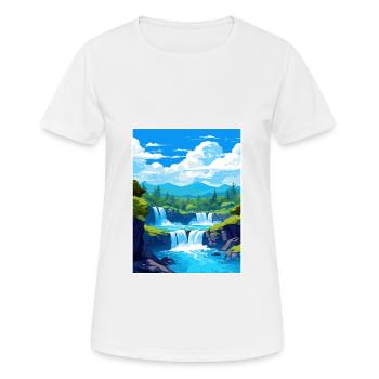 Haku Falls Neuseeland Vintage Reiseposter WPA - Frauen T-Shirt atmungsaktiv - Weiß - Vorne - AI Model Female 172 dark (172cm)
