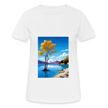 Lake Wanaka Neuseeland Vintage Reiseposter WPA - Frauen T-Shirt atmungsaktiv - Weiß - Vorne - AI Model Female 172 dark (172cm)