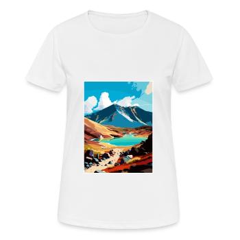 Tongariro Neuseeland Vintage Reiseposter WPA - Frauen T-Shirt atmungsaktiv - Weiß - Vorne - AI Model Female 172 dark (172cm)