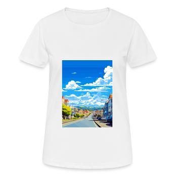 Dunedin Nouvelle-Zélande Nz Vintage voyage affiche WPA - T-shirt respirant Femme - blanc - Devant - AI Model Female 172 dark (172cm)