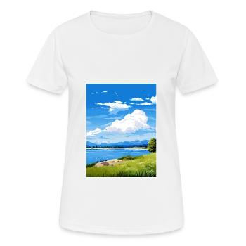 Lake Taupo Neuseeland Vintage Reiseposter WPA - Frauen T-Shirt atmungsaktiv - Weiß - Vorne - AI Model Female 172 dark (172cm)
