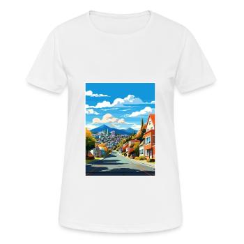 Wellington Nouvelle-Zélande Vintage voyage affiche WPA - T-shirt respirant Femme - blanc - Devant - AI Model Female 172 dark (172cm)