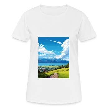 Kaikoura Nouvelle-Zélande Nz Vintage Travel Poster WPA - T-shirt respirant Femme - blanc - Devant - AI Model Female 172 dark (172cm)