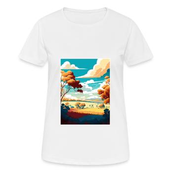 Hunter Valley Australie Vintage voyage affiche WPA - T-shirt respirant Femme - blanc - Devant - AI Model Female 172 dark (172cm)