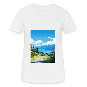 Kaikoura Nouvelle-Zélande Nz Vintage Travel Poster WPA - T-shirt respirant Femme - blanc - Devant - AI Model Female 172 dark (172cm)