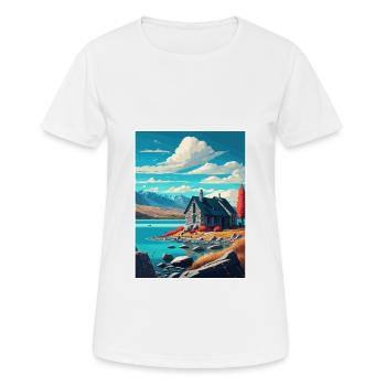Lake Tekapo Neuseeland Vintage Reiseposter WPA - Frauen T-Shirt atmungsaktiv - Weiß - Vorne - AI Model Female 172 dark (172cm)
