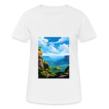 Blue Mountain Australien Vintage Reiseposter WPA - Frauen T-Shirt atmungsaktiv - Weiß - Vorne - AI Model Female 172 dark (172cm)