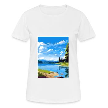 Lake Rotorua Neuseeland Vintage Reiseposter WPA - Frauen T-Shirt atmungsaktiv - Weiß - Vorne - AI Model Female 172 dark (172cm)