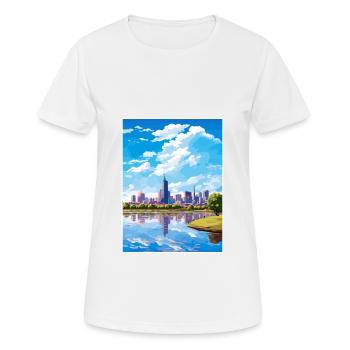 Melbourne Australie déco Vintage voyage affiche WPA - T-shirt respirant Femme - blanc - Devant - AI Model Female 172 dark (172cm)