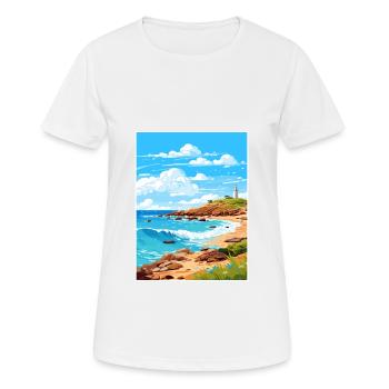 Montague Island Australie Affiche de voyage Vintage - T-shirt respirant Femme - blanc - Devant - AI Model Female 172 dark (172cm)