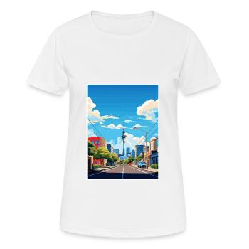 Auckland New Zealand Nz Vintage Travel Poster WPA - Women's Breathable T-Shirt - white - Front - AI Model Female 172 dark (172cm)