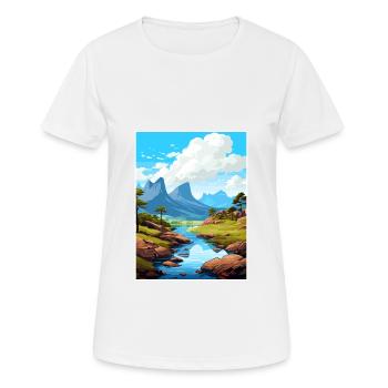 Cradle Mountain Australie Affiche de voyage Vintage - T-shirt respirant Femme - blanc - Devant - AI Model Female 172 dark (172cm)