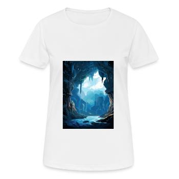 Waitomo Caves New Zealand Vintage Travel Poster - Women's Breathable T-Shirt - white - Front - AI Model Female 172 dark (172cm)