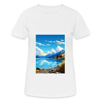 Lake Wakatipu Neuseeland Vintage Reiseposter - Frauen T-Shirt atmungsaktiv - Weiß - Vorne - AI Model Female 172 dark (172cm)
